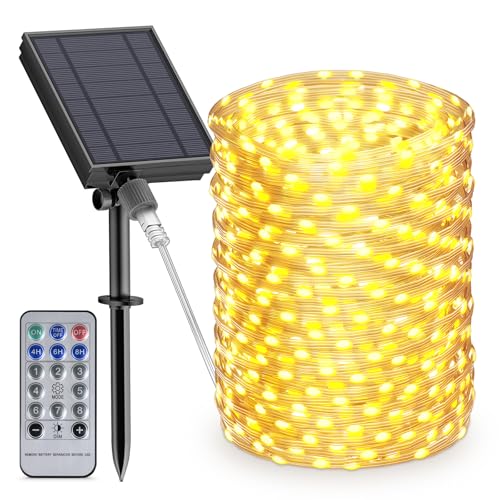 BESCOST Solar Lichterkette Außen 50M 500 LED, Wetterfeste Lichterkette für Weihnachtsbaum, Lichterkette Außen mit 8 Modi, Timmer, Dimmbar, Deko für Balkon, Party, Weihnachten, USB Aufladbar, Warmweiß BESCOST Solar Lichterkette Außen 50M 500 LED, Wetterfeste Lichterkette für Weihnachtsbaum, Lichterkette Außen mit 8 Modi, Timmer, Dimmbar, Deko für Balkon, Party, Weihnachten, USB Aufladbar, Warmweiß von BESCOST