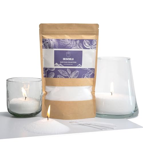 BESOULS Sandkerzen | Kit zur Herstellung von Perlmuttkerzen 1200gr | Anpassbar und wiederaufladbar | Pflanzliches Kerzenwachs | GESCHENK 20 Dochte | Ohne Paraffin oder Giftstoffe | (1200, Gramm) BESOULS Sandkerzen | Kit zur Herstellung von Perlmuttkerzen 1200gr | Anpassbar und wiederaufladbar | Pflanzliches Kerzenwachs | GESCHENK 20 Dochte | Ohne Paraffin oder Giftstoffe | (1200, Gramm) von BESOULS