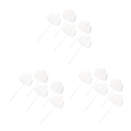 BESPORTBLE 1-5 Stücke Plüsch Wolke Cupcake Topper – Wunderschöne Kuchen Dekoration Für Babypartys Und Geburtstagsfeiern – Weißer Garn Ball Für Kreative Backideen von BESPORTBLE
