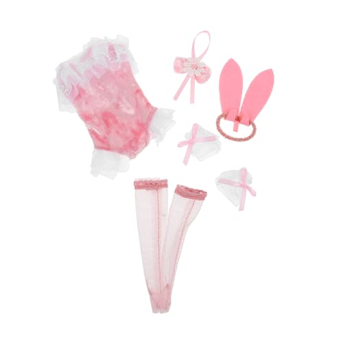 BESPORTBLE 1 Satz Puppenkleidung Kaninchenkostüm Outfits für Puppen Bunny Kleidung Kopfstück Spitzenstrümpfe Ärmelsocke und Halskette für Kreative Rollenspiele von BESPORTBLE