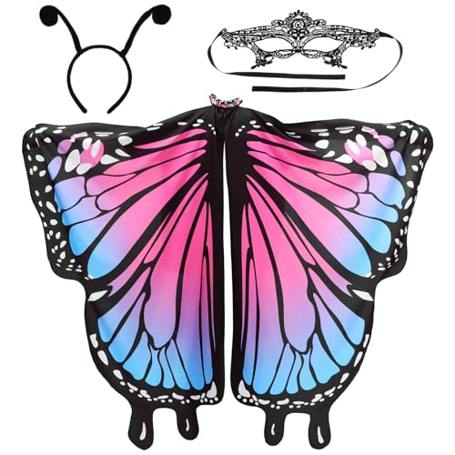 BESPORTBLE 1 Satz Schmetterlingsflügel Augenklappe Stirnband Tanz Schmetterlinge Umhang Kostümzubehör von BESPORTBLE