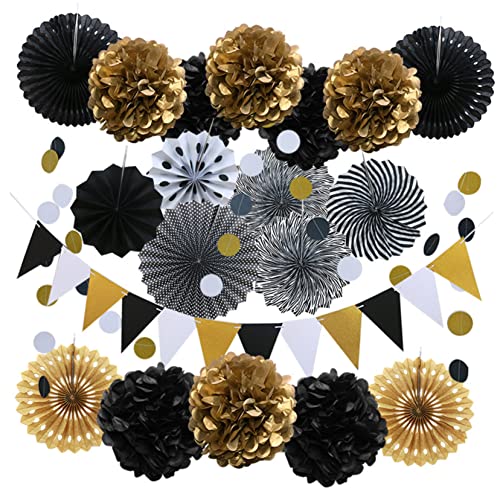 BESPORTBLE 1 Satz Schwarzes und Goldenes Papierfächer Set für Halloween Feiern Teiliges Party Dekorationsset mit Einzigartigen Bannern und Fächern für Festliche Anlässe und Fotomotive BESPORTBLE 1 Satz Schwarzes und Goldenes Papierfächer Set für Halloween Feiern Teiliges Party Dekorationsset mit Einzigartigen Bannern und Fächern für Festliche Anlässe und Fotomotive von BESPORTBLE