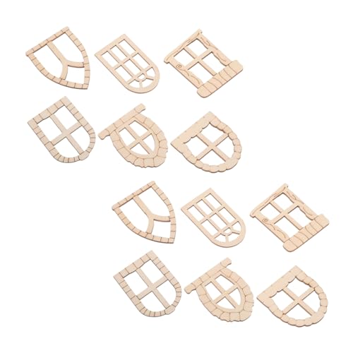BESPORTBLE 1 Satz Teiliges Miniatur Tür Und Fenster Set Holz Für DIY Projekte Unvollendete Gartenaccessoires Für Feengärten Und Außendekoration 25 Stück von BESPORTBLE