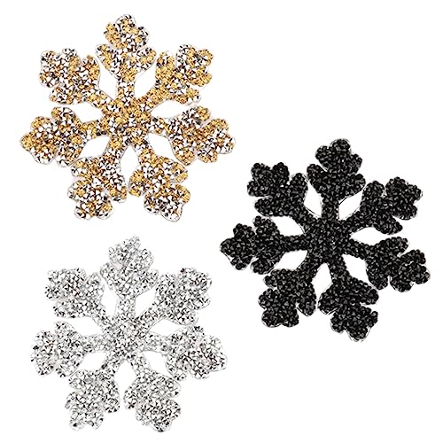 BESPORTBLE 1 Satz Teiliges Schneesticker Patches Für Diy Kleidung Gold Silber Aufnähen Oder Bügeln Für Reparaturen Kreative Dekorationen Jeans Taschen Kindermode 3 Stück von BESPORTBLE