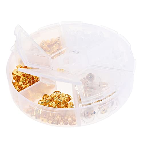 BESPORTBLE 1 Schachtel Ohrstöpsel und Ohrstöpsel -Set gemüseausstecher dur-schmuck Ohrhaken für die Schmuckherstellung Ohrringheber zurück Verschluss-Ohrstecker sichere Ohrringstopper Golden von BESPORTBLE