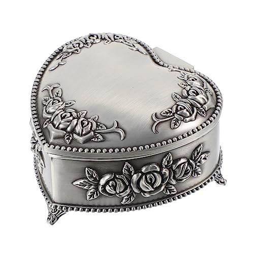 BESPORTBLE 1 Stück Herzförmige Geschnitzte Schmuckschatulle Schmuckkoffer Vintage-dekoration Schmuckhalter Mini-schmuckkästchen Schmuckbehälter Zinklegierung Silber BESPORTBLE 1 Stück Herzförmige Geschnitzte Schmuckschatulle Schmuckkoffer Vintage-dekoration Schmuckhalter Mini-schmuckkästchen Schmuckbehälter Zinklegierung Silber von BESPORTBLE