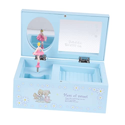 BESPORTBLE 1 Stück Packung musik schmuckschatulle Mädchen Aufbewahrungsbehälter für Schmuck musikalischer Schmuckbehälter Bambus Blau von BESPORTBLE
