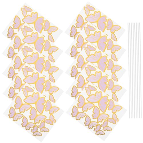BESPORTBLE 10 Blatt Teiliges Schmetterling Cake Topper Goldene Kuchendeko aus Papier Elegante Dessert Picks für Geburtstagskuchen Einfache Anwendung Vielseitige Cupcake Verzierung für Party von BESPORTBLE