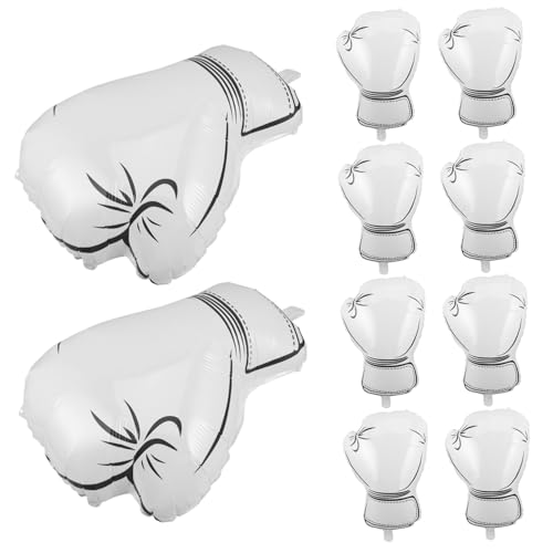 BESPORTBLE 10 Stück Boxhandschuhe Luftballons Boxparty Geschenke Aufblasbare Boxhandschuhe Wrestling Party Geschenke Boxparty Themenballon Folienballon Sportballon Weiße von BESPORTBLE