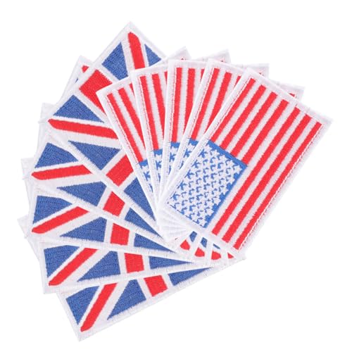 BESPORTBLE 10 Stück Gestickte Stoffabzeichen Band-Patches Flecken Flaggenpatches groß Aufnäher für Hemden USA-Aufnäher zum Aufbügeln USA-Flaggen-Patch USA-Patch Polyester BESPORTBLE 10 Stück Gestickte Stoffabzeichen Band-Patches Flecken Flaggenpatches groß Aufnäher für Hemden USA-Aufnäher zum Aufbügeln USA-Flaggen-Patch USA-Patch Polyester von BESPORTBLE