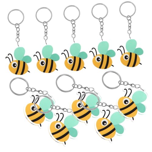 BESPORTBLE 10 Stück Teiliges Cartoon Biene Schlüsselanhänger Leichtes Dekoratives Bienen Anhänger für Taschen Schlüsselbund Niedliches Design Langlebiges Material als und Partyfüllung von BESPORTBLE
