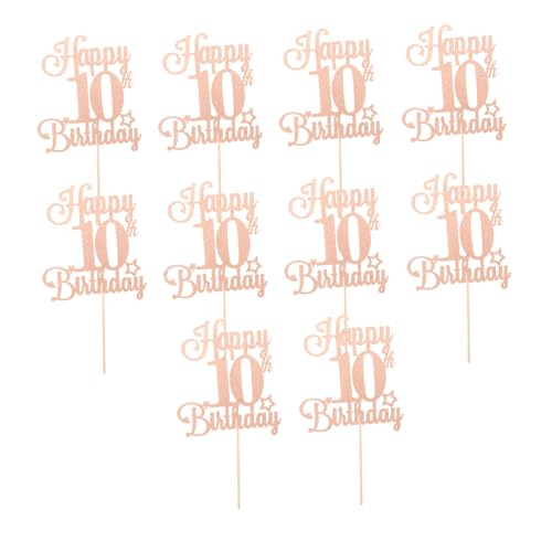 BESPORTBLE 10 Stück Teiliges Glitzer Geburtstag Cupcake Topper für Mädchen Wiederverwendbare Kuchen-dekoration mit Schimmerndem Glitter Einfach zu Befestigen Pinke Tortendeko für Geburtstags BESPORTBLE 10 Stück Teiliges Glitzer Geburtstag Cupcake Topper für Mädchen Wiederverwendbare Kuchen-dekoration mit Schimmerndem Glitter Einfach zu Befestigen Pinke Tortendeko für Geburtstags von BESPORTBLE