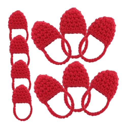 BESPORTBLE 10 Stück Teiliges Handgefertigter Mini Handtaschen aus Häkelmaterial für Puppen Tragbare Süße Kleine Geldbörsen mit Modischem Lochdesign für Kreative DIY Projekte und Langlebige von BESPORTBLE