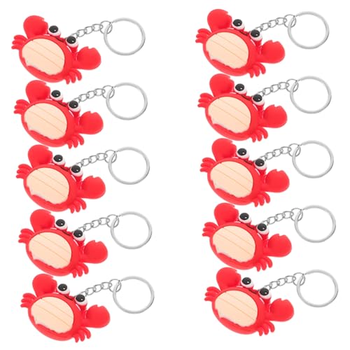 BESPORTBLE 10 Stück Teiliges Krabben Schlüsselanhänger aus Langlebigem Material Modische Cartoon deko für Rucksack Handy und Tasche Vielseitige Kleine Anhänger als Party giveaways und von BESPORTBLE