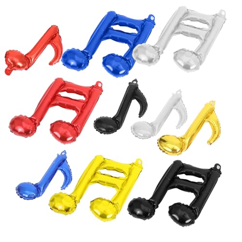 BESPORTBLE 10 Stück Teiliges Musiknoten Folienballon Metallischer Wiederverwendbar Einfache Befüllung mit Luft oder Helium Partydekoration für Geburtstag Musikfestival Babyparty von BESPORTBLE