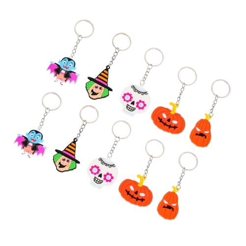 BESPORTBLE 10 Stück Teiliges Niedliche Halloween Schlüsselanhänger aus Langlebigem PVC Tragbare Cartoon Deko mit Gemischtem Stil Praktische Party Geschenke für Familie und Freunde von BESPORTBLE
