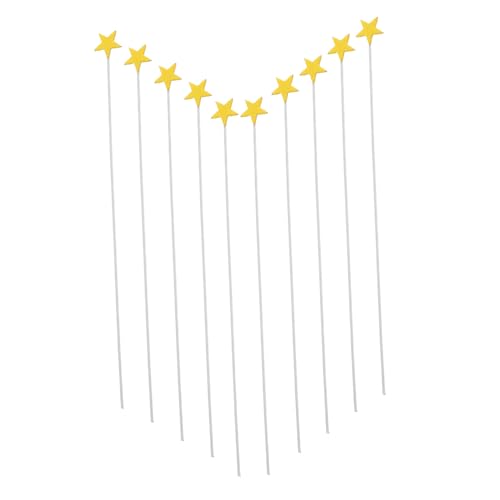 BESPORTBLE 100 Stück Gelbe Sterne Tortendeko Kreative Wiederverwendbare Cupcake Toppers Vielseitige Kuchenaufsätze für Geburtstag Dessert Party Dekoration von BESPORTBLE