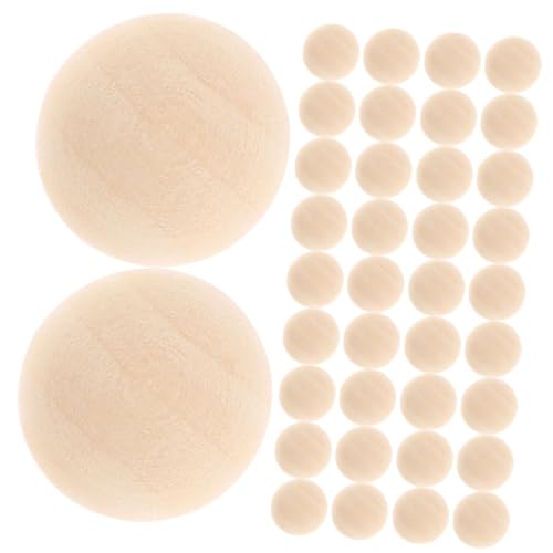 BESPORTBLE 100 Stück Halbrunde Holzperlen aus Lotus Holz für Diy Projekte Unvollendete Bastelperlen Natürliche Holzperlen für Schmuckherstellung und Heimdekoration von BESPORTBLE