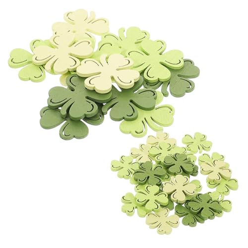 BESPORTBLE 100 Stück Holz Kleeblatt Konfetti Patrick's Day Deko Holzscheiben für Heimdekoration und Diy Projekte für Kreative Feiern und von BESPORTBLE