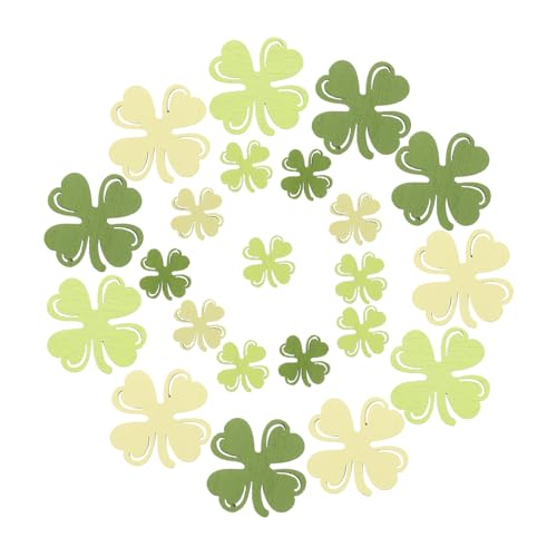 BESPORTBLE 100 Stück Holz Shamrock Konfetti Dekoration für Patrick's Day Vielseitige Holzornamente für Diy Projekte und Festlichkeiten Symbolisieren Irische Kultur und Glück von BESPORTBLE
