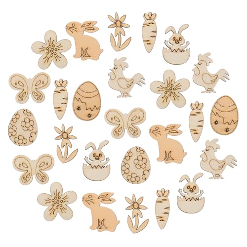 BESPORTBLE 100 Stück Unbehandelte Holz Ostereier und Schmetterlinge Diy Bastelset für Holzstücke zum Bemalen und Dekorieren Frühlings Dekoration Material für Osterfeiern und Kreative Projekte von BESPORTBLE
