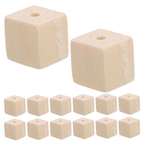 BESPORTBLE 100 Stück Unlackierte Holzperlen Quadratische Holzwürfel mit Großen Löchern für Diy Schmuckherstellung Bastelbedarf und Dekoration BESPORTBLE 100 Stück Unlackierte Holzperlen Quadratische Holzwürfel mit Großen Löchern für Diy Schmuckherstellung Bastelbedarf und Dekoration von BESPORTBLE
