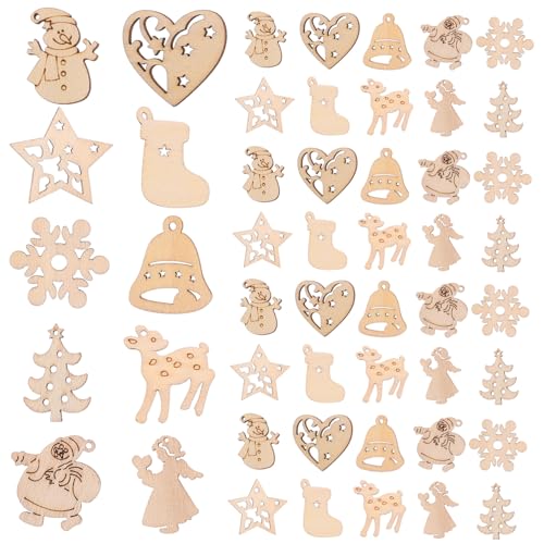 BESPORTBLE 100 Stück Weihnachts Holzanhänger Unbemalte Holzscheiben mit Verschiedenen Motiven Leichte DIY Holzdekoration zum Bemalen und Basteln für Fenster Baum und Haus BESPORTBLE 100 Stück Weihnachts Holzanhänger Unbemalte Holzscheiben mit Verschiedenen Motiven Leichte DIY Holzdekoration zum Bemalen und Basteln für Fenster Baum und Haus von BESPORTBLE