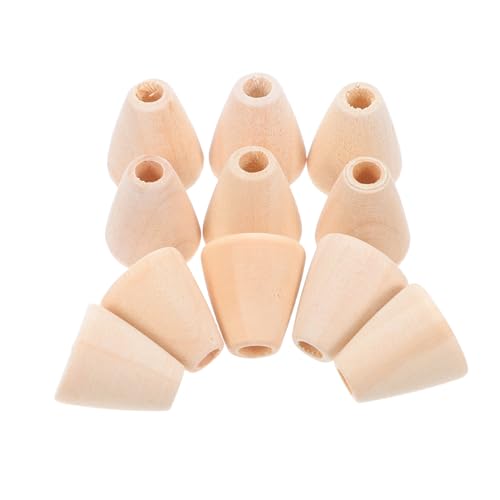 BESPORTBLE 100Stücke Kegelförmige Holzperlen für DIY Schmuckherstellung Bastelbedarf für Kreative für Armbänder und Schmuckdesign Sicher und Langlebig für Jungen von BESPORTBLE