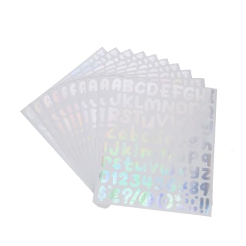 BESPORTBLE 10Blätter Kreative Alphabet und Zahlenaufkleber für DIY und Scrapbooking Selbstklebende Wasserfeste Sticker aus Holographischem Vinyl für Deko und Beschriftungen BESPORTBLE 10Blätter Kreative Alphabet und Zahlenaufkleber für DIY und Scrapbooking Selbstklebende Wasserfeste Sticker aus Holographischem Vinyl für Deko und Beschriftungen von BESPORTBLE