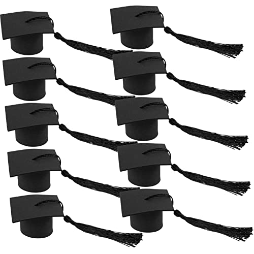BESPORTBLE 10Stücke Abschlusskappen Kuchendekoration Doktorhut Tortendeko Für Abschlussfeiern Party Cake Picks Für Festliche Anlässe Für Graduation Partys von BESPORTBLE