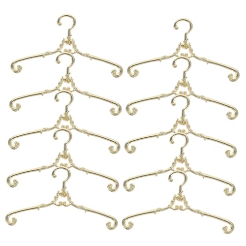 BESPORTBLE 10Stücke Metall Kleiderbügel Für Puppen Vintage Mini Kleiderbügel Aus Legierung Für Puppenhaus Kleidung Für Puppenmode Und Zubehör von BESPORTBLE