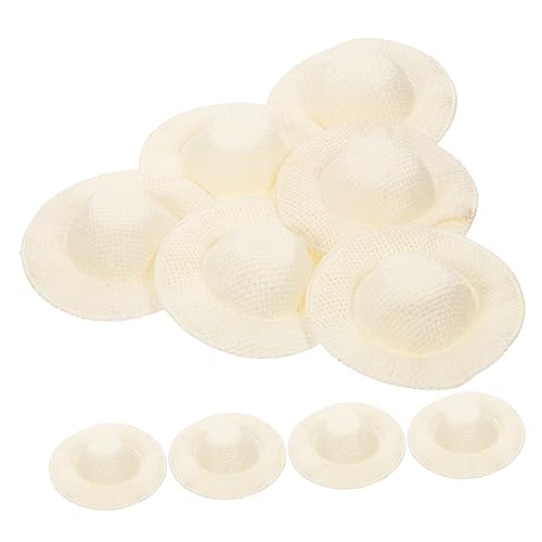 BESPORTBLE 10Stücke Mini Strohhüte Für Puppen Woven Puppenhüte DIY Accessoires Kleine Hüte Für Puppen Basteln Und Dekorieren von BESPORTBLE