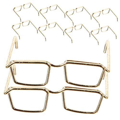 BESPORTBLE 10Stücke Puppen Brillenrahmen Aus Goldene Dekorative Brillen Ohne Gläser Klassisches Zubehör Für Puppenbekleidung Zum Ankleiden Und Stylen Von Puppen von BESPORTBLE