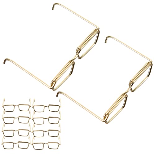 BESPORTBLE 10Stücke Puppenzubehör Brille Ohne Objektiv Für Puppen Metallrahmen Dekorative Verkleidungsbrille Für Puppen Klassisches Design Für Kreative Rollenspiele von BESPORTBLE