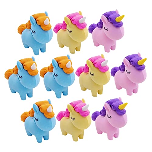 BESPORTBLE 10Stücke Teiliges Einhorn Radiergummi Kreative Radiergummis für Schule und Büro Bunte Deko für Kindergeburtstag als Party Mitgebsel für Bastelprojekte von BESPORTBLE