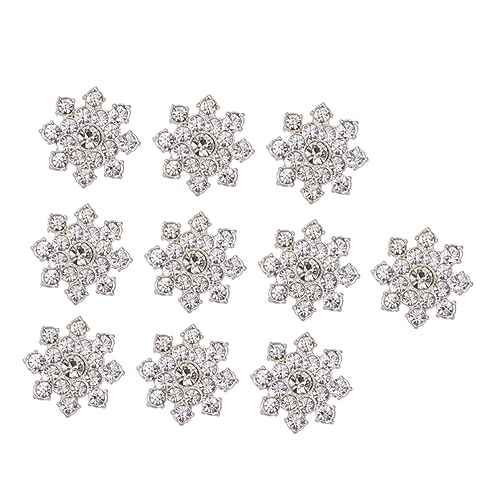BESPORTBLE 10Stücke Teiliges Strass Dekorationsset für DIY Schmuckzubehör Hochwertige Legierungsornamente Silber für Ohrringe Broschen und Andere Kreative Projekte von BESPORTBLE