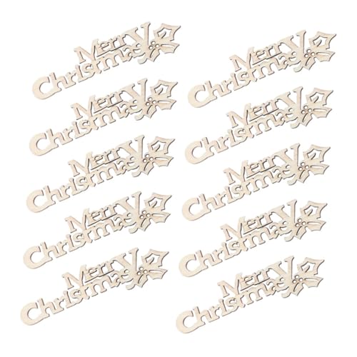 BESPORTBLE 10Stücke Unvollendete Holzbuchstaben Weihnachtsdeko DIY Holzornamente Handgefertigte Holzscheiben für Kreative Bastelprojekte und Festliche Gestaltung von Zuhause und Büro von BESPORTBLE