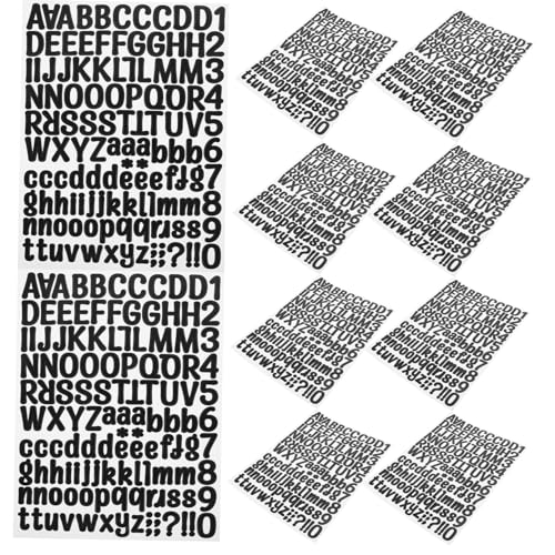 BESPORTBLE 12 Blatt Teiliges Bunte Buchstaben Zahlenaufkleber Selbstklebend Dekorative Sticker für Fenster Plastik zum Beschriften Sortieren und DIY Basteln von BESPORTBLE
