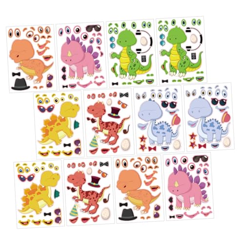 BESPORTBLE 12 Blatt Teiliges Dinosaurier DIY Sticker Farbenfrohe Party Favor Aufkleber mit Verschiedenen Dino motiven Wiederverwendbar für Kindergeburtstag und Kreative Bastelaktivitäten BESPORTBLE 12 Blatt Teiliges Dinosaurier DIY Sticker Farbenfrohe Party Favor Aufkleber mit Verschiedenen Dino motiven Wiederverwendbar für Kindergeburtstag und Kreative Bastelaktivitäten von BESPORTBLE