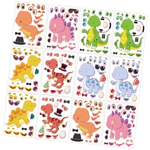 BESPORTBLE 12 Blatt Teiliges Dinosaurier Puzzle Sticker Cartoonhafte Dino Aufkleber zum Basteln Wiederverwendbare DIY Dekoration für Kindergeburtstag Party deko und Kreative Bastelideen BESPORTBLE 12 Blatt Teiliges Dinosaurier Puzzle Sticker Cartoonhafte Dino Aufkleber zum Basteln Wiederverwendbare DIY Dekoration für Kindergeburtstag Party deko und Kreative Bastelideen von BESPORTBLE