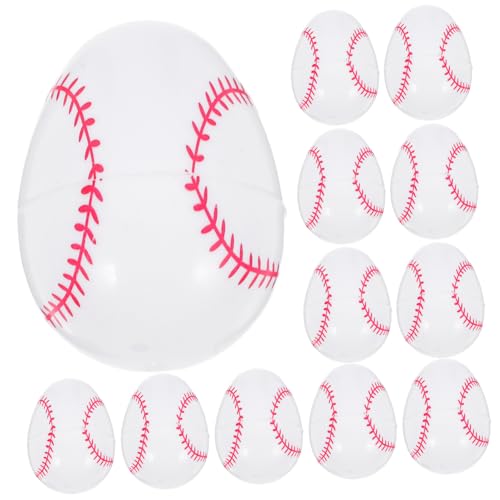 BESPORTBLE 12 Stück Teiliges Baseball Ostereier zum Befüllen Große Kunststoff Eier für Osterparty Dekoration Geschenkboxen für Süßigkeiten für Ostereiersuche und Schulveranstaltungen von BESPORTBLE