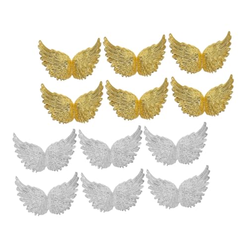 BESPORTBLE 12 Stück Teiliges Mini Engel Flügel Tortendeko aus Kunststoff Kreative Diy Dekoration für Geburtstags und Festtagskuchen Gold und Silber BESPORTBLE 12 Stück Teiliges Mini Engel Flügel Tortendeko aus Kunststoff Kreative Diy Dekoration für Geburtstags und Festtagskuchen Gold und Silber von BESPORTBLE