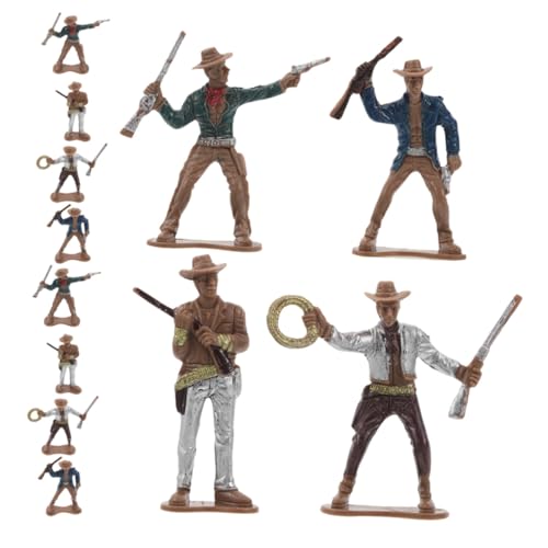 BESPORTBLE 12 Stück Teiliges Western Cowboy Figuren Bunte Cowboys aus Kunststoff Western Cake Toppers Pädagogisch Nützlich für Robust und Leicht zu Reinigen von BESPORTBLE