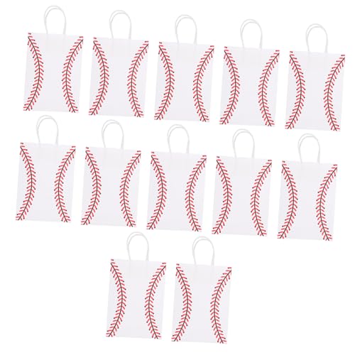 BESPORTBLE 12Stücke Baseball Geschenktüten Aus Kraftpapier Kleine Geschenkbeutel Für Partys Mitgebsel Taschen Im Baseballdesign Geschenkverpackung Für Kindergeburtstage von BESPORTBLE