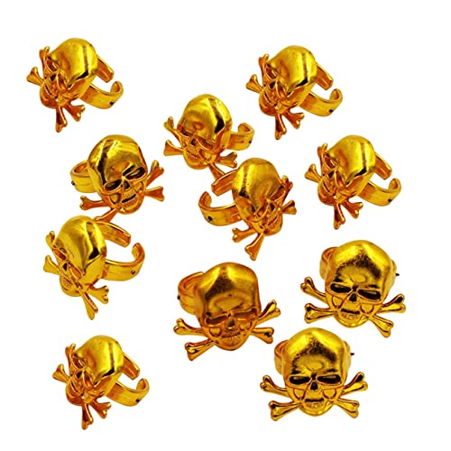 BESPORTBLE 12Stücke Piratenringe Für Goldene Totenkopfringe Als Requisiten Für Halloween Karneval Und Piratenkostüme Zubehör Für Partys Und Kostümpartys BESPORTBLE 12Stücke Piratenringe Für Goldene Totenkopfringe Als Requisiten Für Halloween Karneval Und Piratenkostüme Zubehör Für Partys Und Kostümpartys von BESPORTBLE