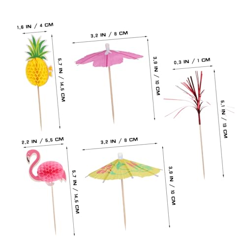 BESPORTBLE 140 Teiliges Cupcake Picks mit Bunten Kuchen und Fruchtspießen Glatte Oberfläche Vielseitige Tortendekoration für Party Desserts und Sommerfeiern von BESPORTBLE