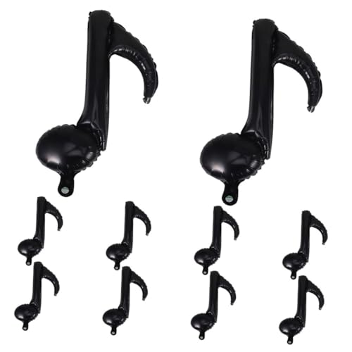 BESPORTBLE 15 Stück Teiliges Aluminiumfolie Luftballons Musiknotenform Leichte Aufblasbare Partydekoration für Geburtstage Babypartys Hochzeiten für Wände Türen Fenster Schwarz von BESPORTBLE