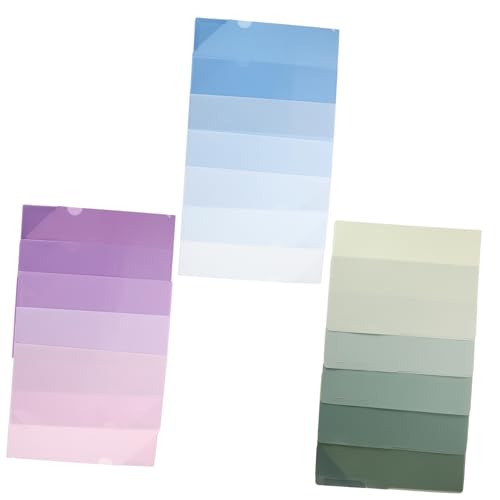 BESPORTBLE 15 Stück Teiliges Bunter Förmiger Dokumentenordner mit Druckknopfverschluss Großer Organizer für Büro Schule und Zuhause Gradient Grün Blau von BESPORTBLE