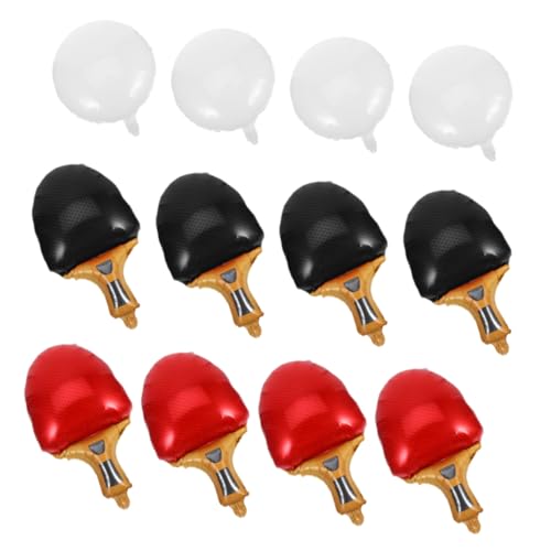BESPORTBLE 15 Stück Teiliges Tischtennis Partyballon Robustem Aluminiumfolie-material Realistische Übergroße Tischtennisball Schläger-deko für Sportmottopartys Geburtstage Turniere und von BESPORTBLE