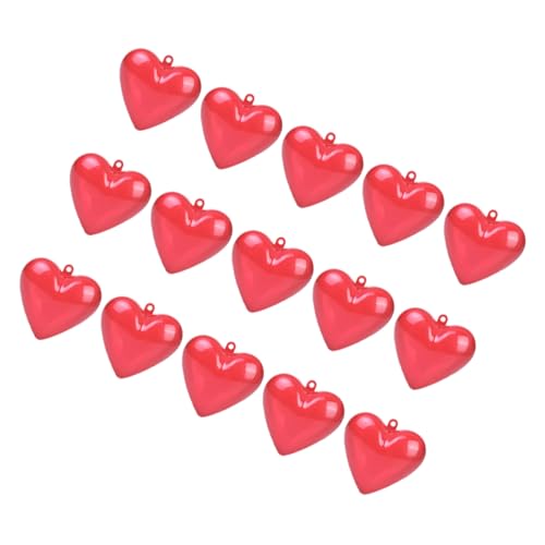 BESPORTBLE 15Stücke Transparente Herz Geschenkboxen Befüllbare Kunststoff Ornamente Für Valentinstag Partydekoration Bastelboxen Zur Aufbewahrung Von Ohrsteckern Und Pailletten von BESPORTBLE